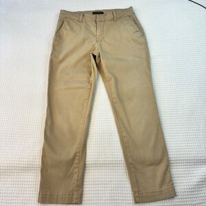 Banana Republic Khaki Chino Pants Womens 8 Tan Stretch Cotton Slim Straight Leg